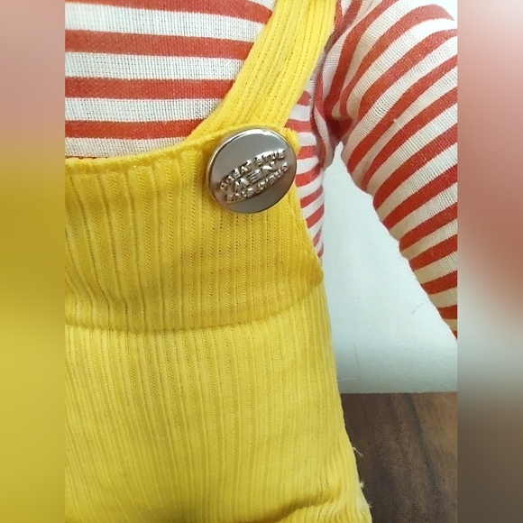 Vintage Knee Hugger Mouse 24" Plush Yellow Corduroy Overalls Stuffed Animal - Picture 3 of 6
